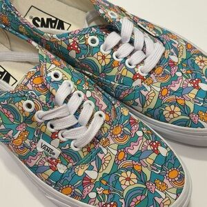 Vans Colorful Floral Mushroom Canvas Sneakers